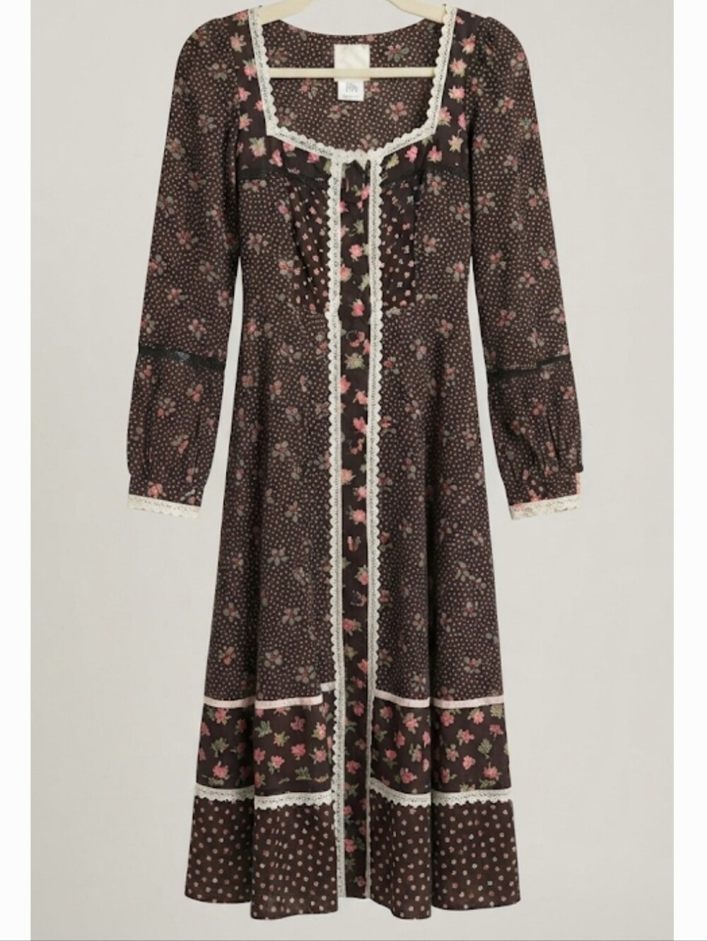 Gunne SAX floral Maxi Dress Prairie Roses Vtg Rare Find Size XS - Picture 3 of 15